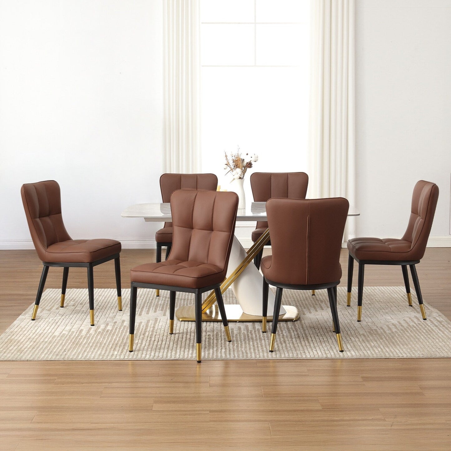Lot de 2/4 chaises de salle à manger recouvertes de simili cuir