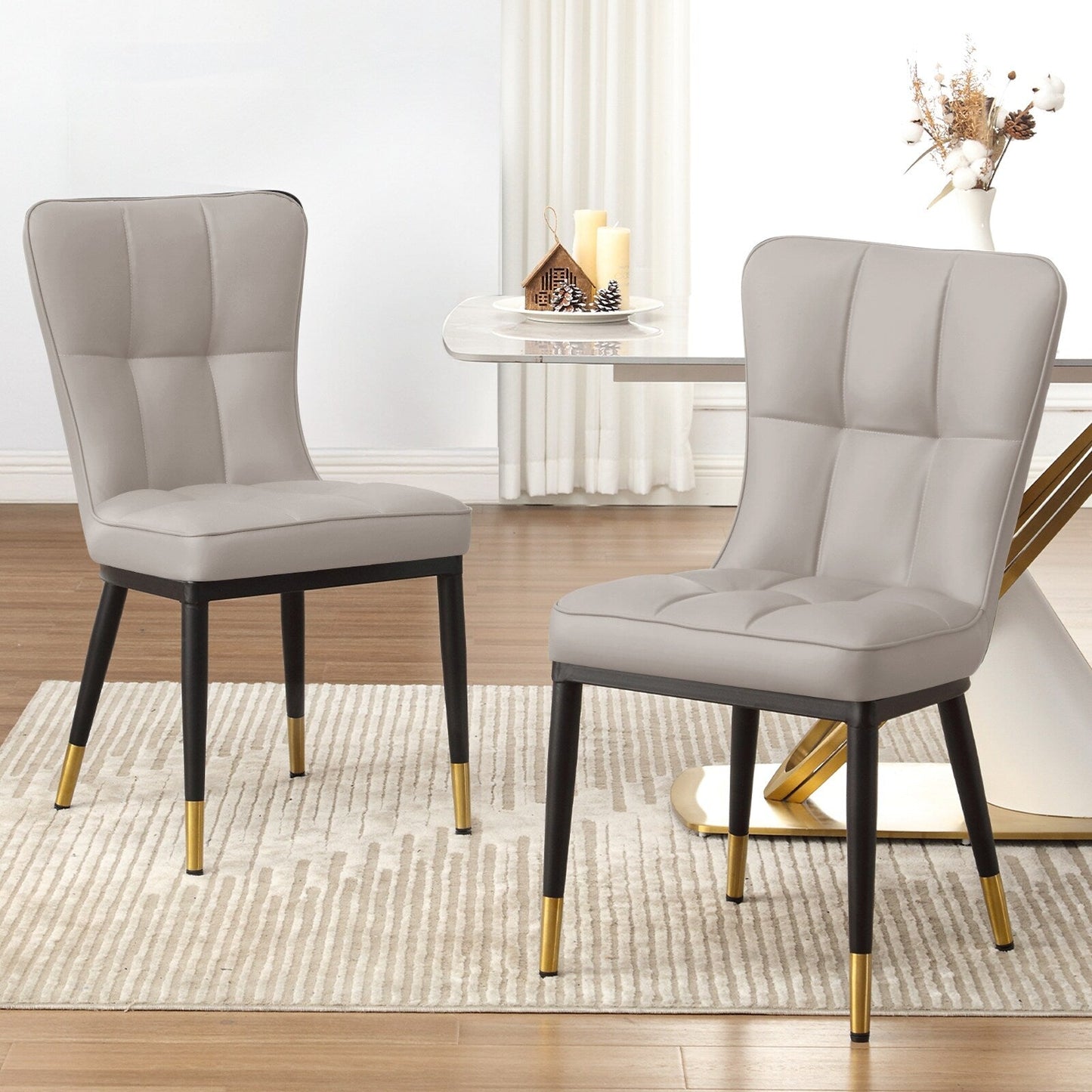 Lot de 2/4 chaises de salle à manger recouvertes de simili cuir
