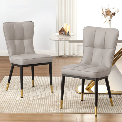 Lot de 2/4 chaises de salle à manger recouvertes de simili cuir