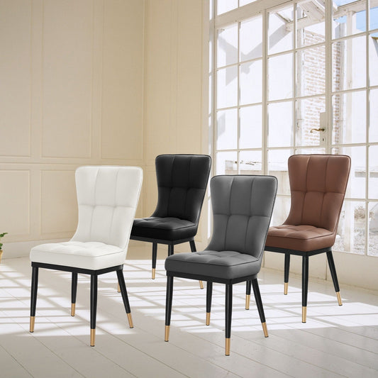 Lot de 2/4 chaises de salle à manger recouvertes de simili cuir