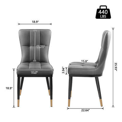 Lot de 2/4 chaises de salle à manger recouvertes de simili cuir