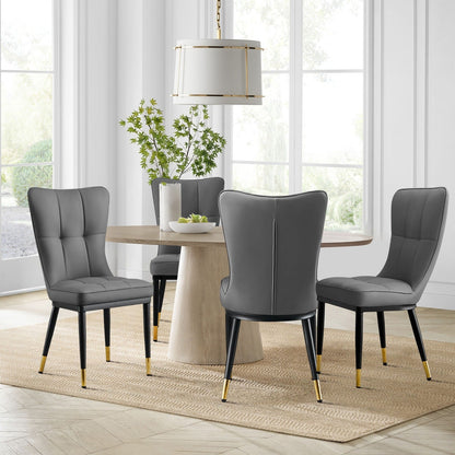 Lot de 2/4 chaises de salle à manger recouvertes de simili cuir