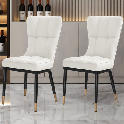 Lot de 2/4 chaises de salle à manger recouvertes de simili cuir