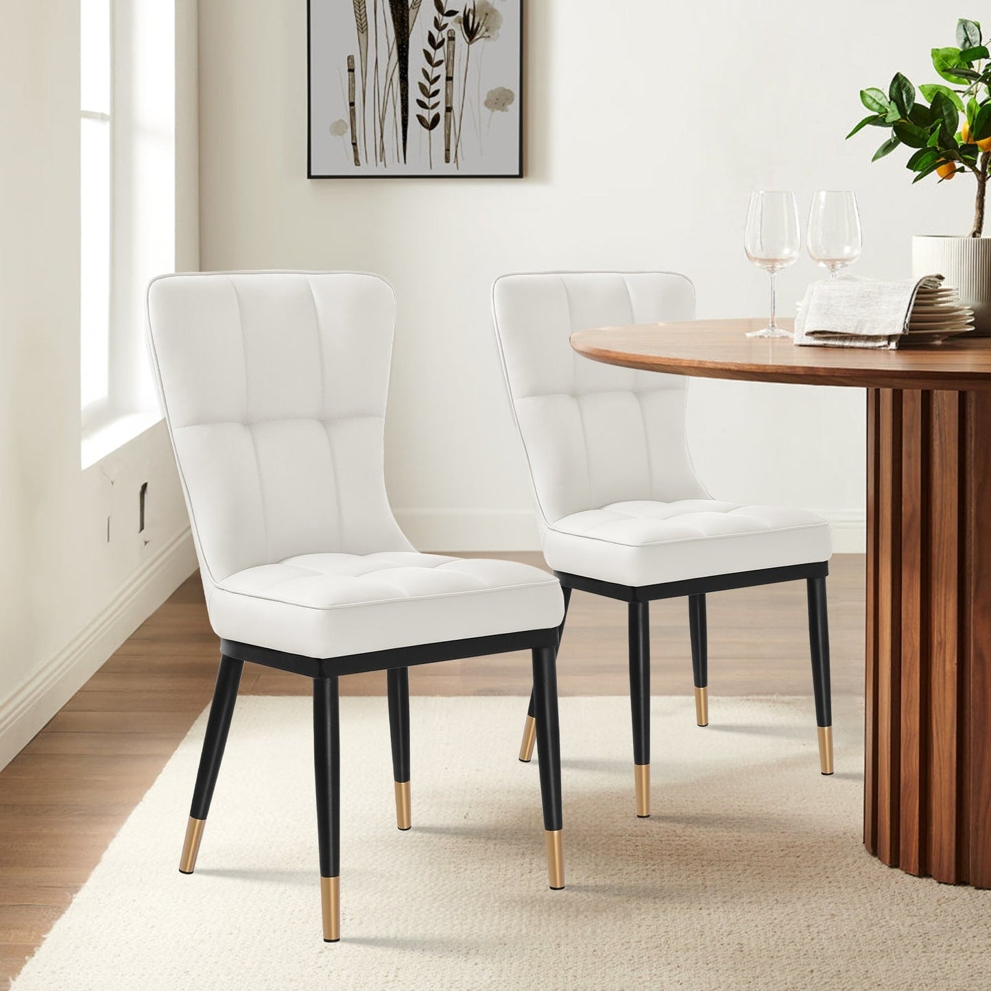 Lot de 2/4 chaises de salle à manger recouvertes de simili cuir
