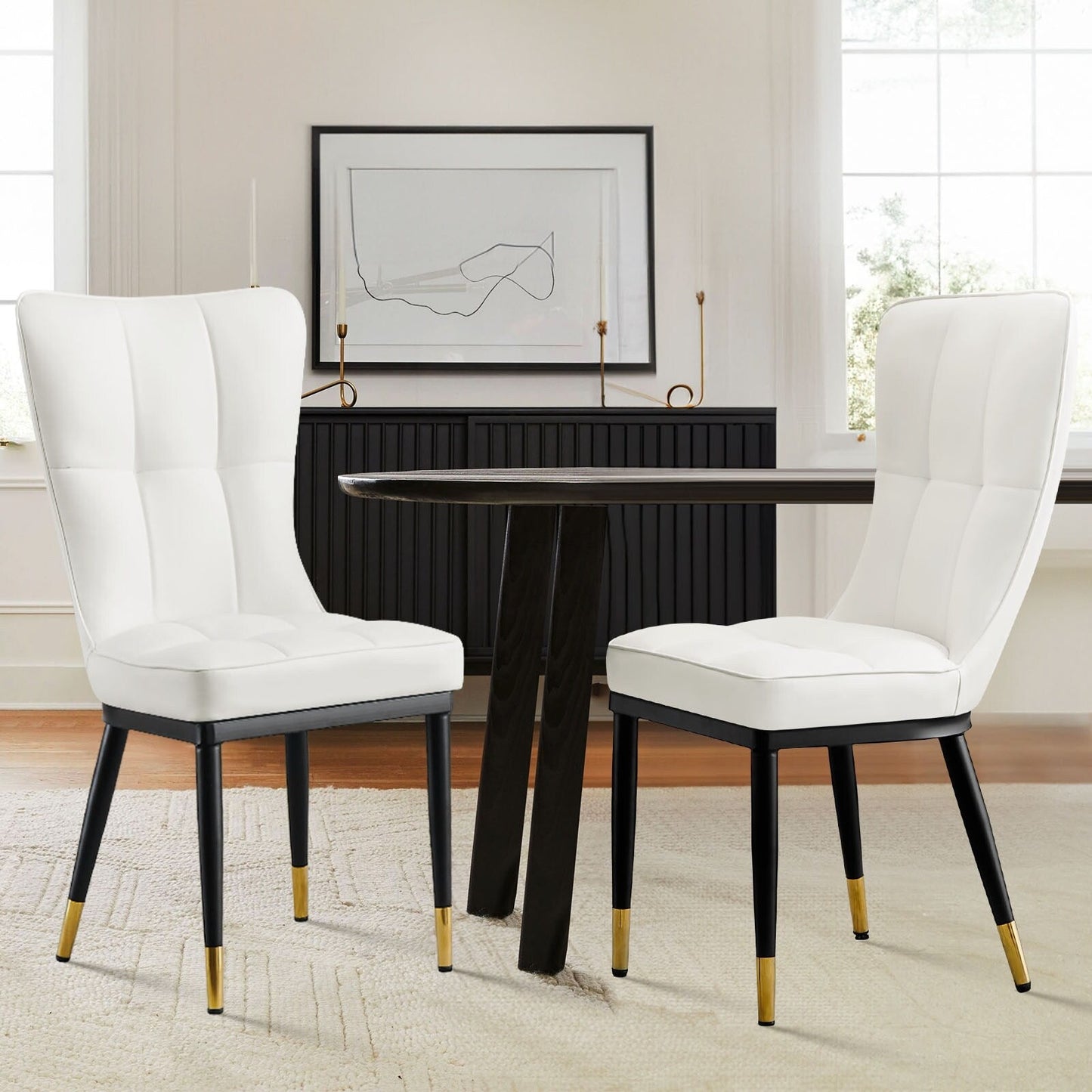 Lot de 2/4 chaises de salle à manger recouvertes de simili cuir