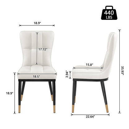 Lot de 2/4 chaises de salle à manger recouvertes de simili cuir
