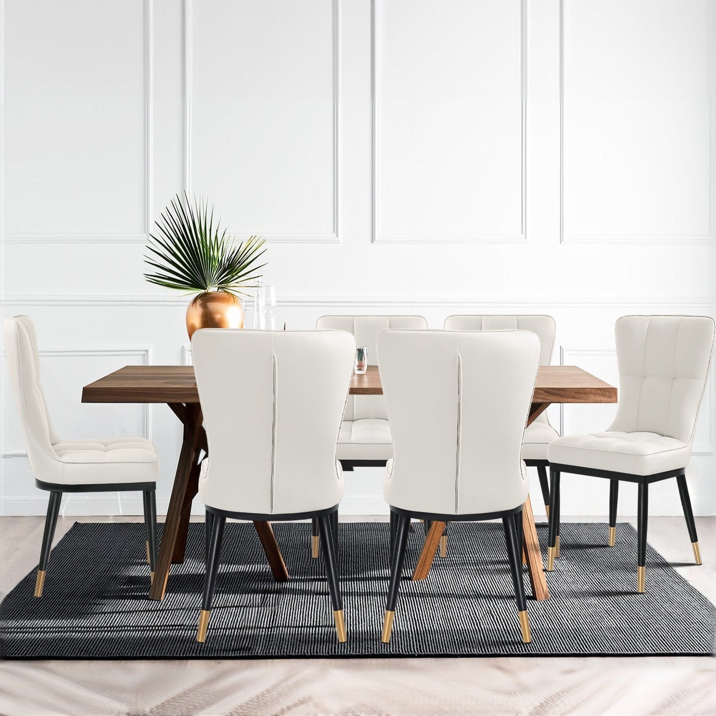 Lot de 2/4 chaises de salle à manger recouvertes de simili cuir