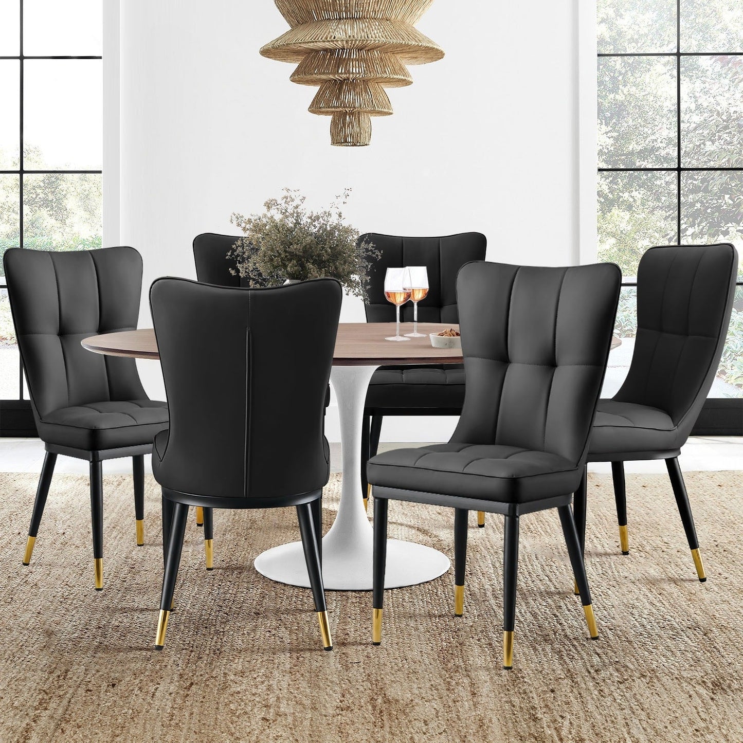 Lot de 2/4 chaises de salle à manger recouvertes de simili cuir