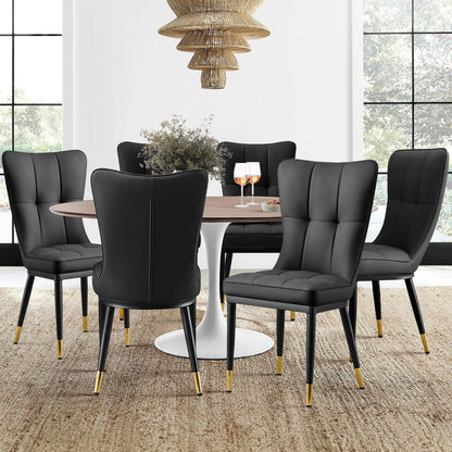 Lot de 2/4 chaises de salle à manger recouvertes de simili cuir
