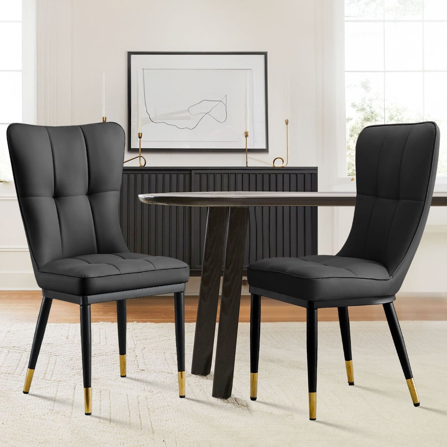 Lot de 2/4 chaises de salle à manger recouvertes de simili cuir