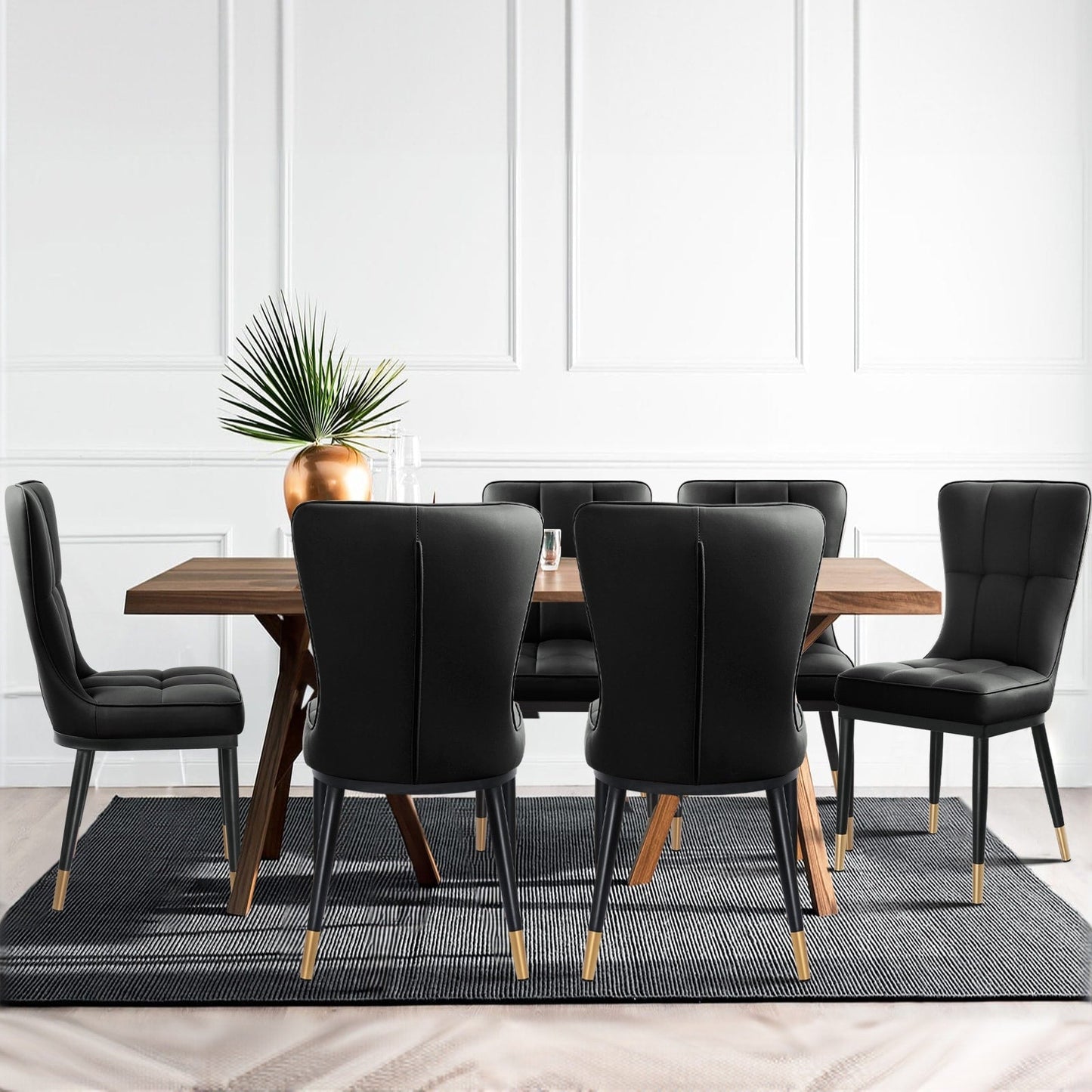 Lot de 2/4 chaises de salle à manger recouvertes de simili cuir