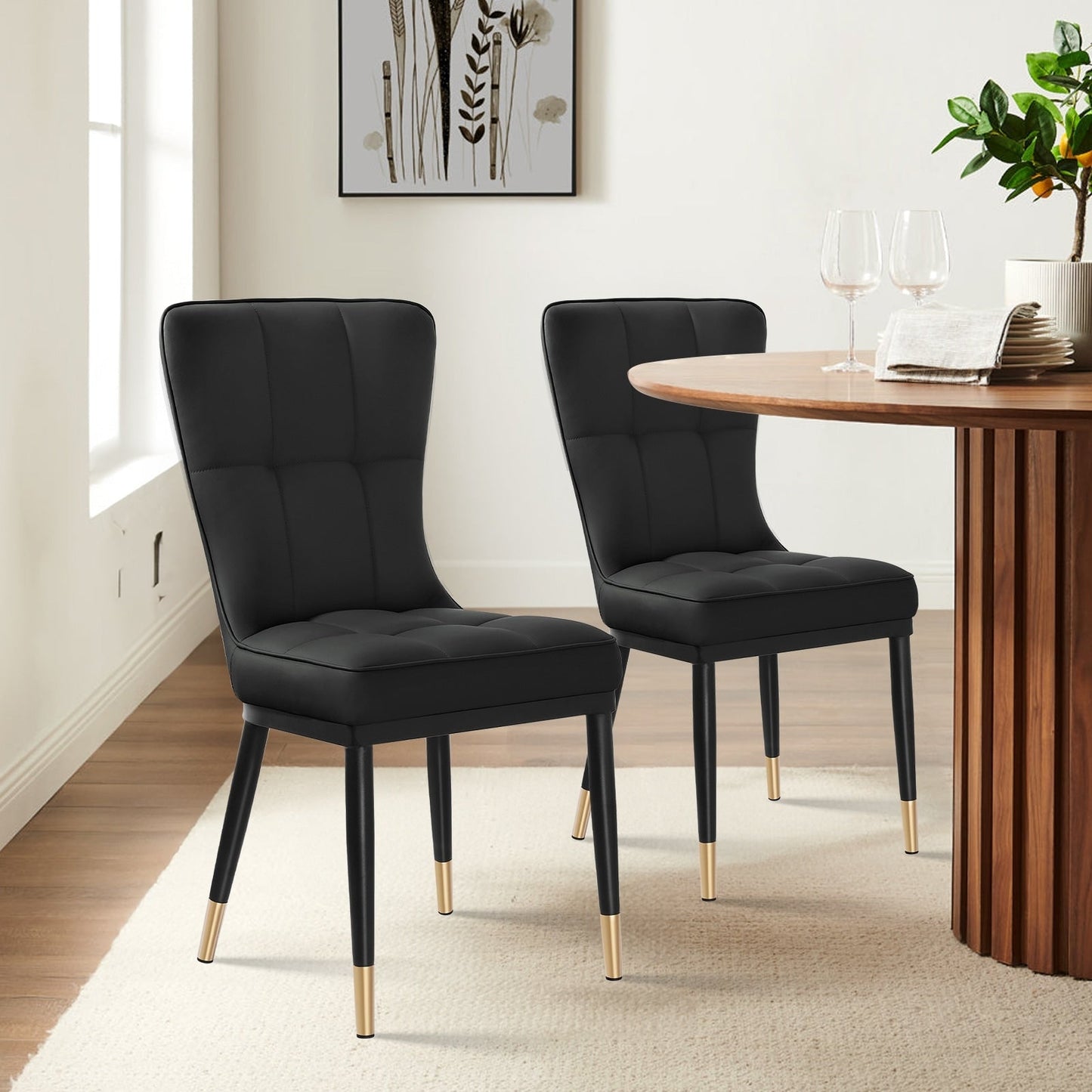 Lot de 2/4 chaises de salle à manger recouvertes de simili cuir