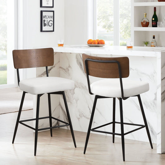 Tabourets de bar/compteur pivotants à revêtement en simili cuir - Lot de 2/3/4
