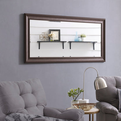 Grand miroir mural rectangulaire avec cadre - Miroir pleine longueur pour chambre à coucher et dressing