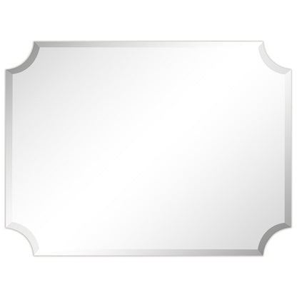 Miroir mural rectangulaire sans cadre, à bords festonnés et biseautés, pour salle de bain, meuble-lavabo, chambre à coucher, bord biseauté de 1 côté - Transparent
