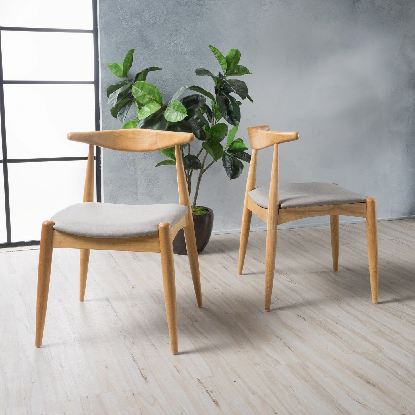 Chaises de salle à manger Francie, style moderne du milieu du siècle (lot de 2) par Christopher Knight Home - 52,1 cm L x 51,4 cm l x 75,2 cm h