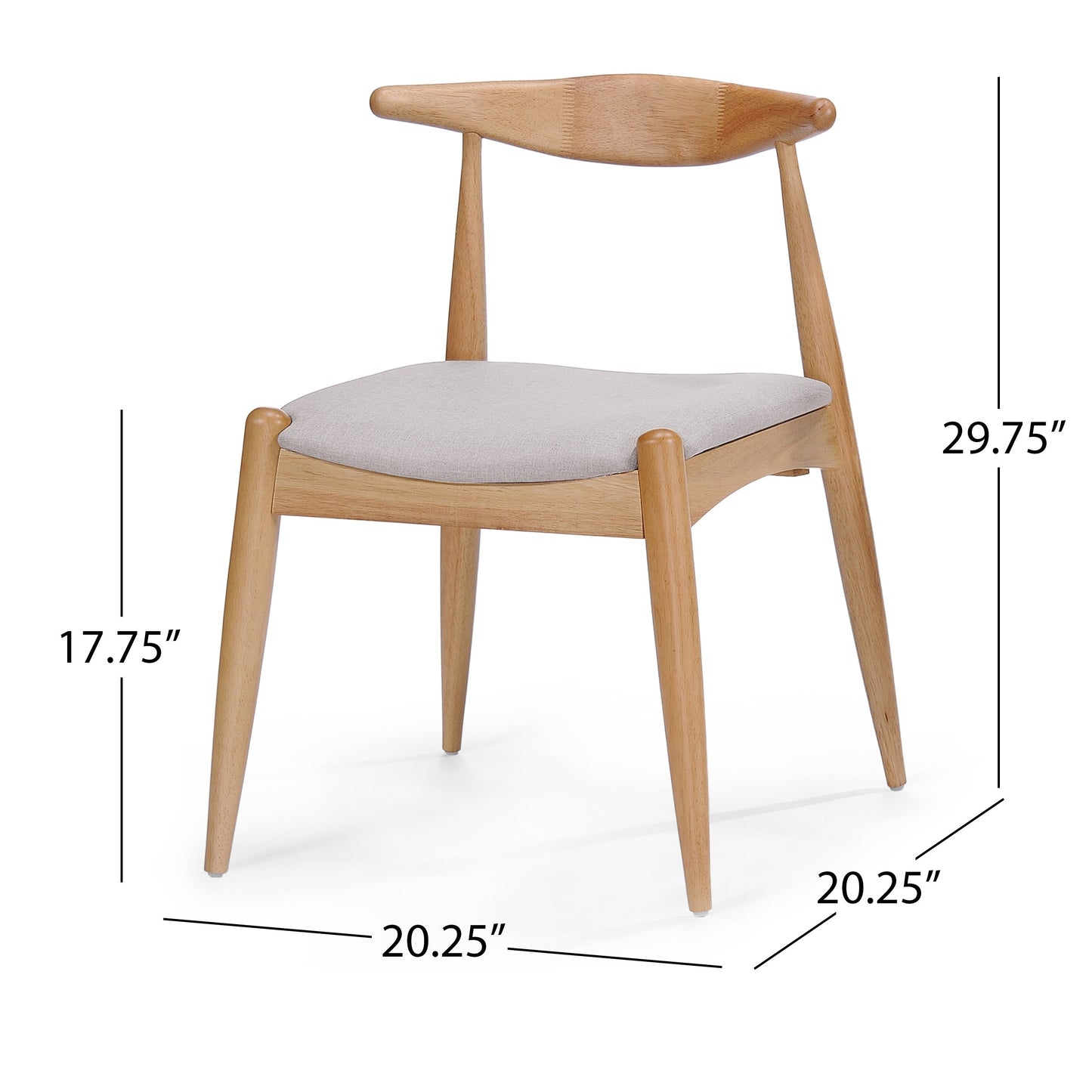 Chaises de salle à manger Francie, style moderne du milieu du siècle (lot de 2) par Christopher Knight Home - 52,1 cm L x 51,4 cm l x 75,2 cm h