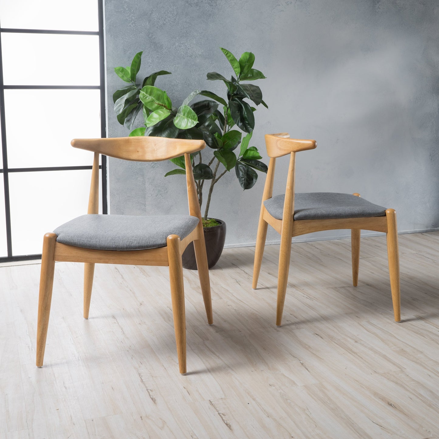 Chaises de salle à manger Francie, style moderne du milieu du siècle (lot de 2) par Christopher Knight Home - 52,1 cm L x 51,4 cm l x 75,2 cm h