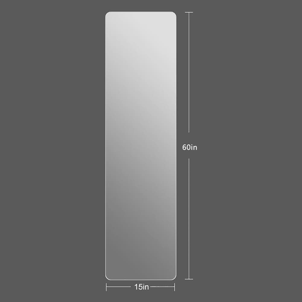 Grand miroir de corps sans cadre, à fixer au mur.