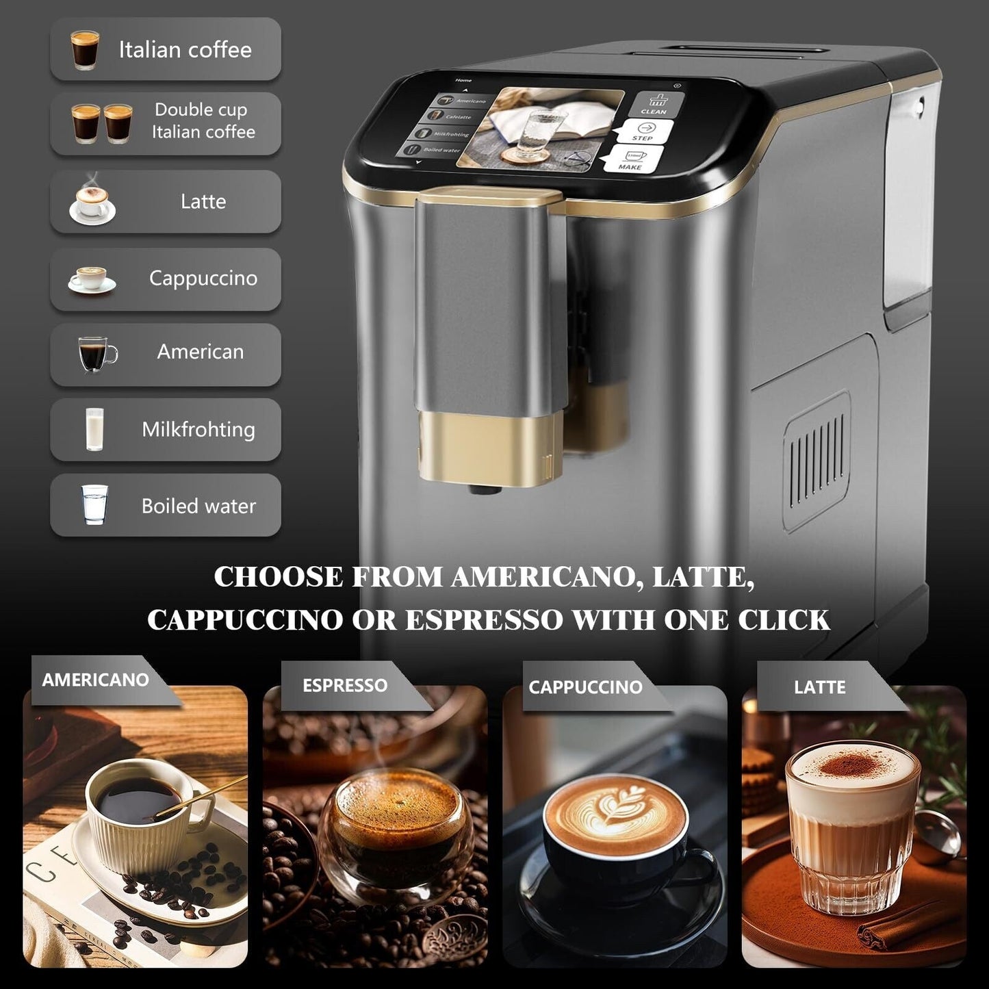 Machine à expresso entièrement automatique 20 bar