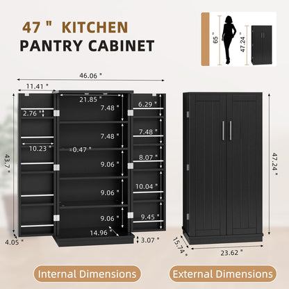 Armoire de rangement Futzca 47 pouces, armoires de cuisine en bois