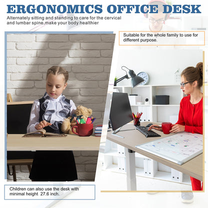 Bureau debout électrique à hauteur réglable Futzca, bureau informatique avec plateau de séparation, pour travailler debout ou assis.