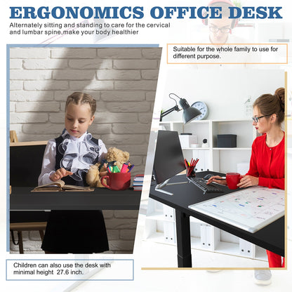 Bureau debout électrique à hauteur réglable Futzca, bureau informatique avec plateau de séparation, pour travailler debout ou assis.