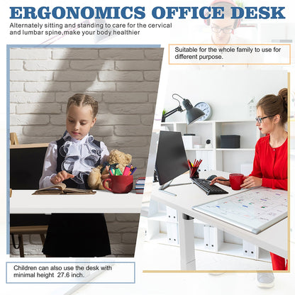 Bureau debout électrique à hauteur réglable Futzca, bureau informatique avec plateau de séparation, pour travailler debout ou assis.