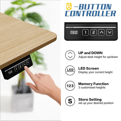 Bureau debout électrique à hauteur réglable Futzca, bureau informatique avec plateau de séparation, pour travailler debout ou assis.