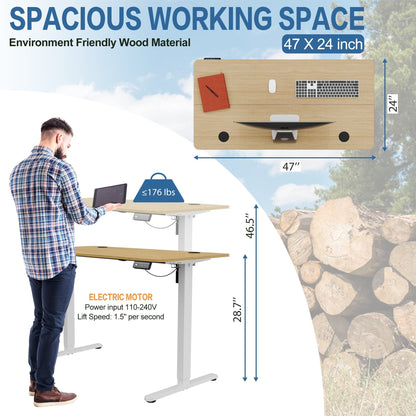 Bureau debout électrique à hauteur réglable Futzca, bureau informatique avec plateau de séparation, pour travailler debout ou assis.
