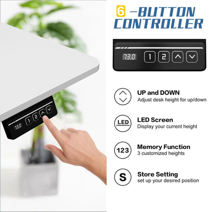 Bureau debout électrique à hauteur réglable Futzca, bureau informatique avec plateau de séparation, pour travailler debout ou assis.