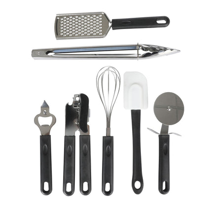 Ensemble de cuisine Gibson Home 74 pièces : ustensiles de cuisine, vaisselle, couverts, ustensiles et gadgets, rangement et verrerie.
