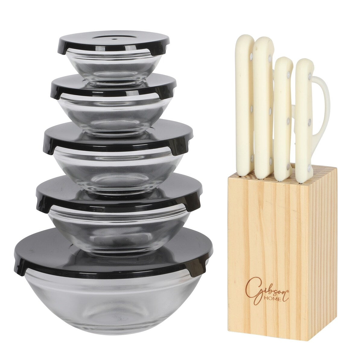 Ensemble de cuisine Gibson Home 74 pièces : ustensiles de cuisine, vaisselle, couverts, ustensiles et gadgets, rangement et verrerie.