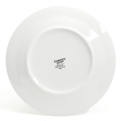 Service de table en céramique Gibson Home Embossed Buffet, 16 pièces, blanc