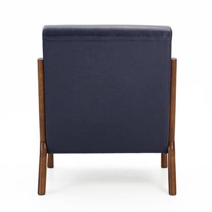 Fauteuil d'appoint Glitzhome en cuir PU, style moderne du milieu du siècle, avec coussin - 65,4 cm (l) x 85,75 cm (p) x 78,1 cm (h)