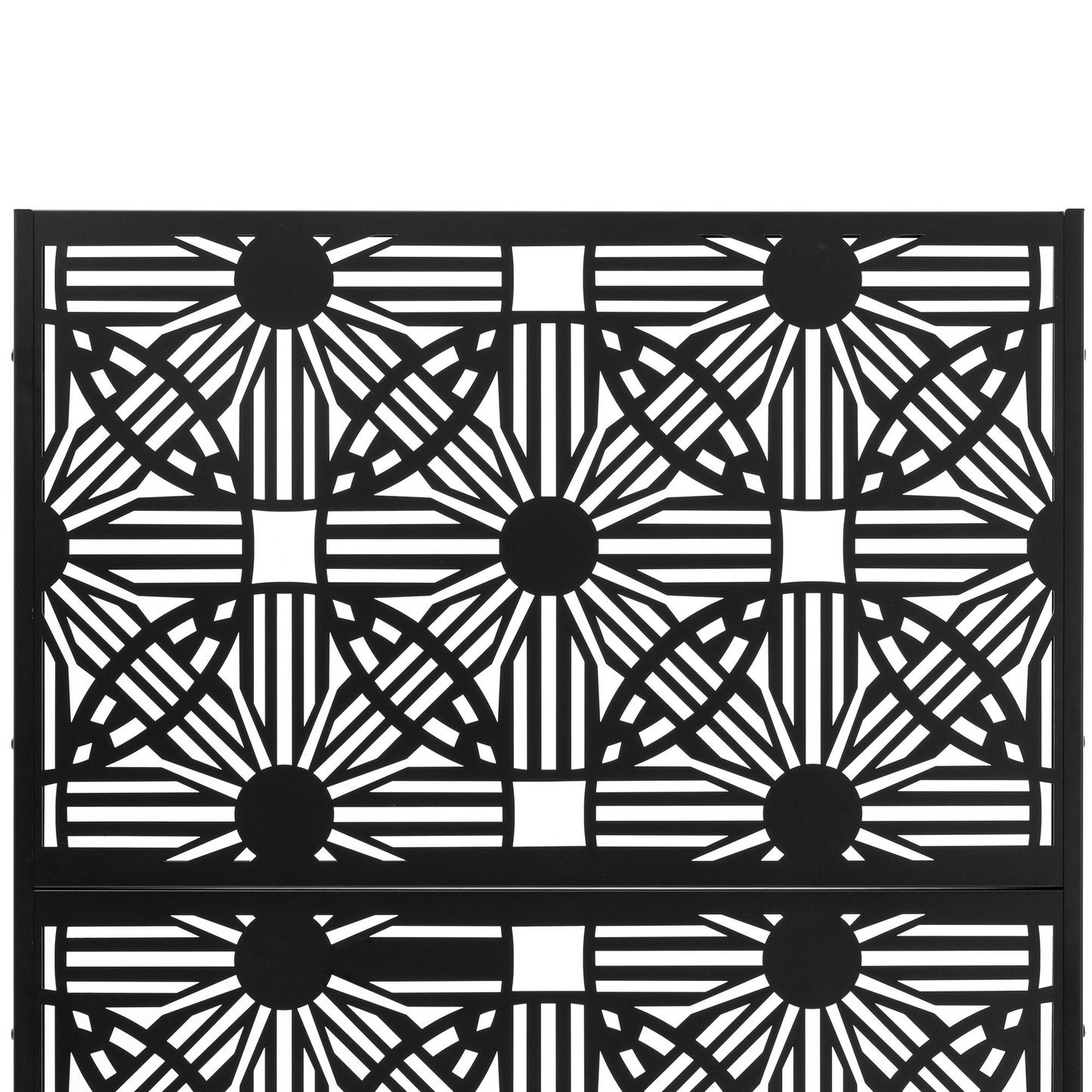 Glitzhome Écran de séparation de pièce, pare-vue à 3 panneaux, motif floral galvanisé, 1,8 m (6 pieds)