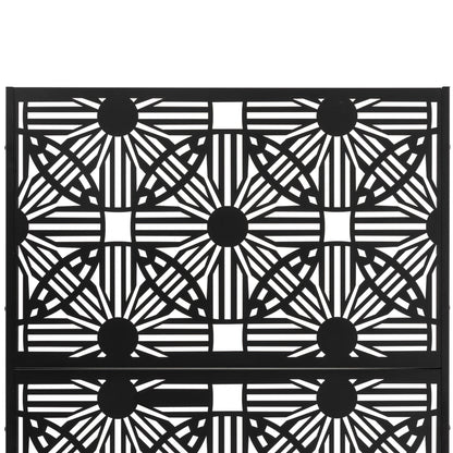 Glitzhome Écran de séparation de pièce, pare-vue à 3 panneaux, motif floral galvanisé, 1,8 m (6 pieds)