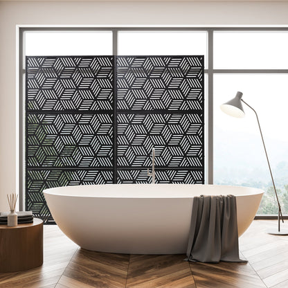 Glitzhome Écran de séparation de pièce, pare-vue à 3 panneaux, motif floral galvanisé, 1,8 m (6 pieds)