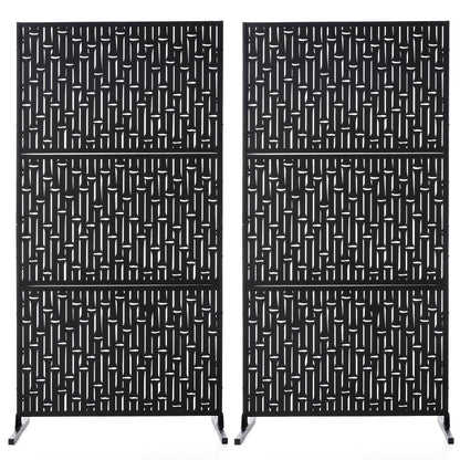 Glitzhome Écran de séparation de pièce, pare-vue à 3 panneaux, motif floral galvanisé, 1,8 m (6 pieds)