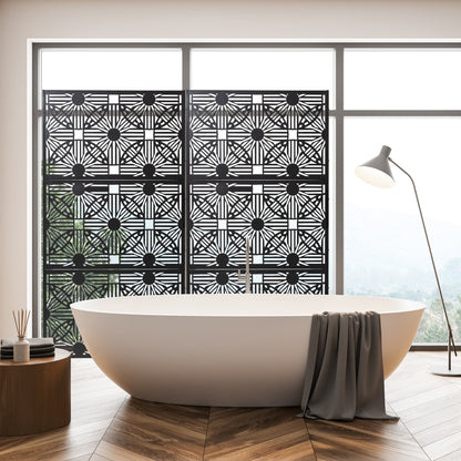 Glitzhome Écran de séparation de pièce, pare-vue à 3 panneaux, motif floral galvanisé, 1,8 m (6 pieds)