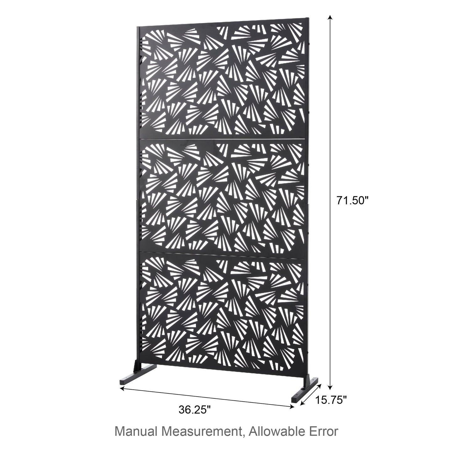 Glitzhome Écran de séparation de pièce, pare-vue à 3 panneaux, motif floral galvanisé, 1,8 m (6 pieds)