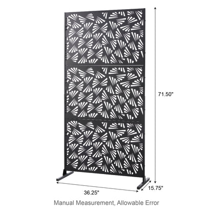 Glitzhome Écran de séparation de pièce, pare-vue à 3 panneaux, motif floral galvanisé, 1,8 m (6 pieds)