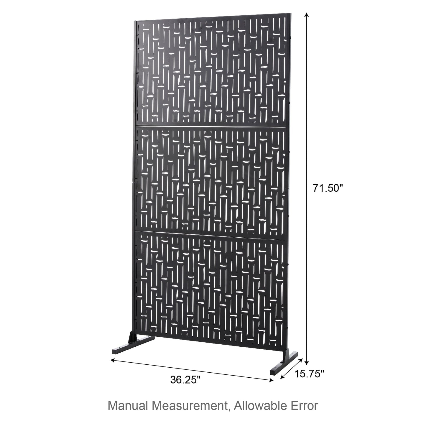 Glitzhome Écran de séparation de pièce, pare-vue à 3 panneaux, motif floral galvanisé, 1,8 m (6 pieds)