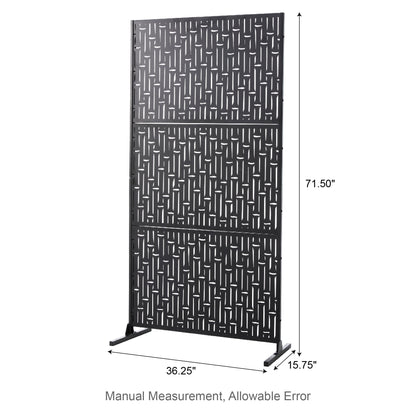 Glitzhome Écran de séparation de pièce, pare-vue à 3 panneaux, motif floral galvanisé, 1,8 m (6 pieds)