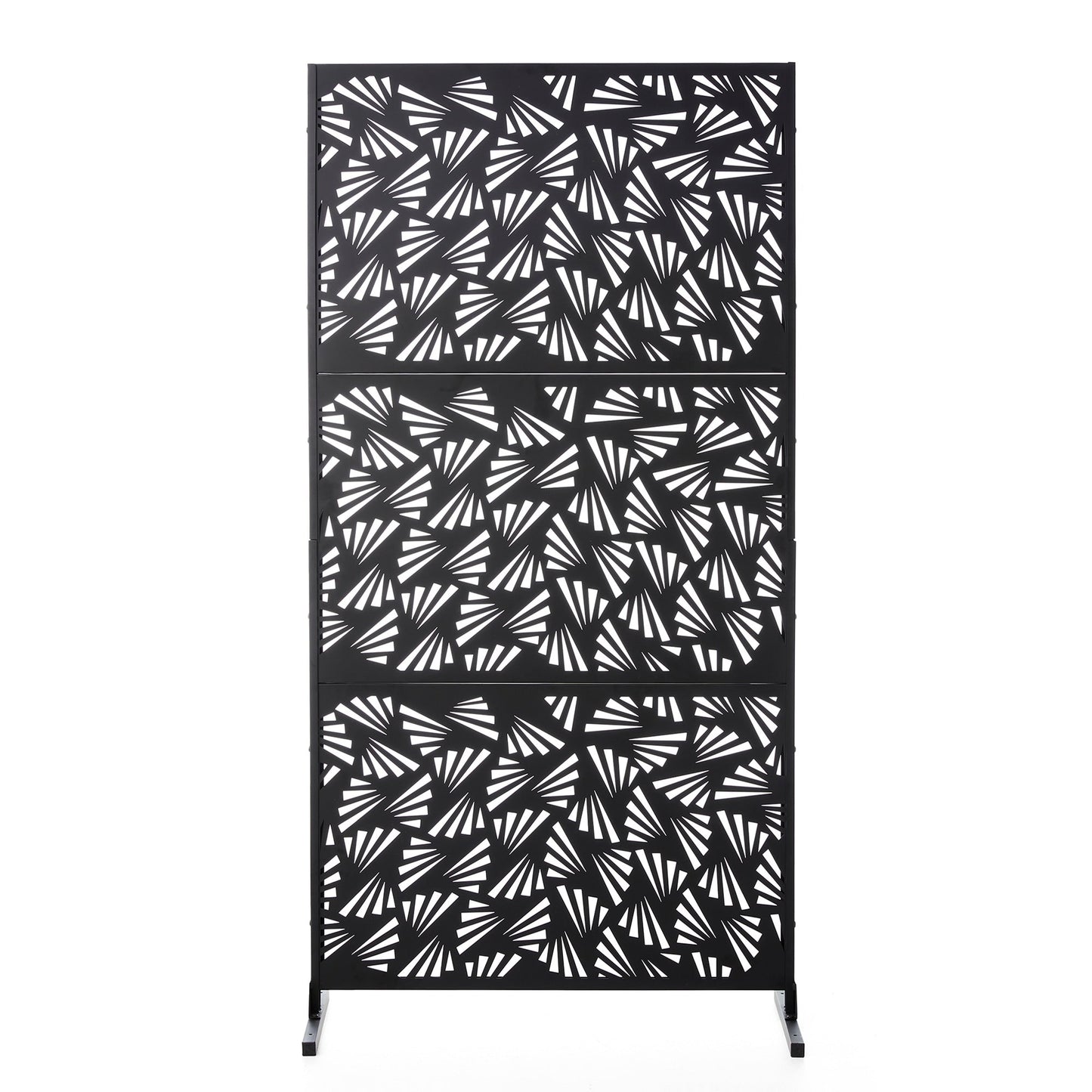 Glitzhome Écran de séparation de pièce, pare-vue à 3 panneaux, motif floral galvanisé, 1,8 m (6 pieds)
