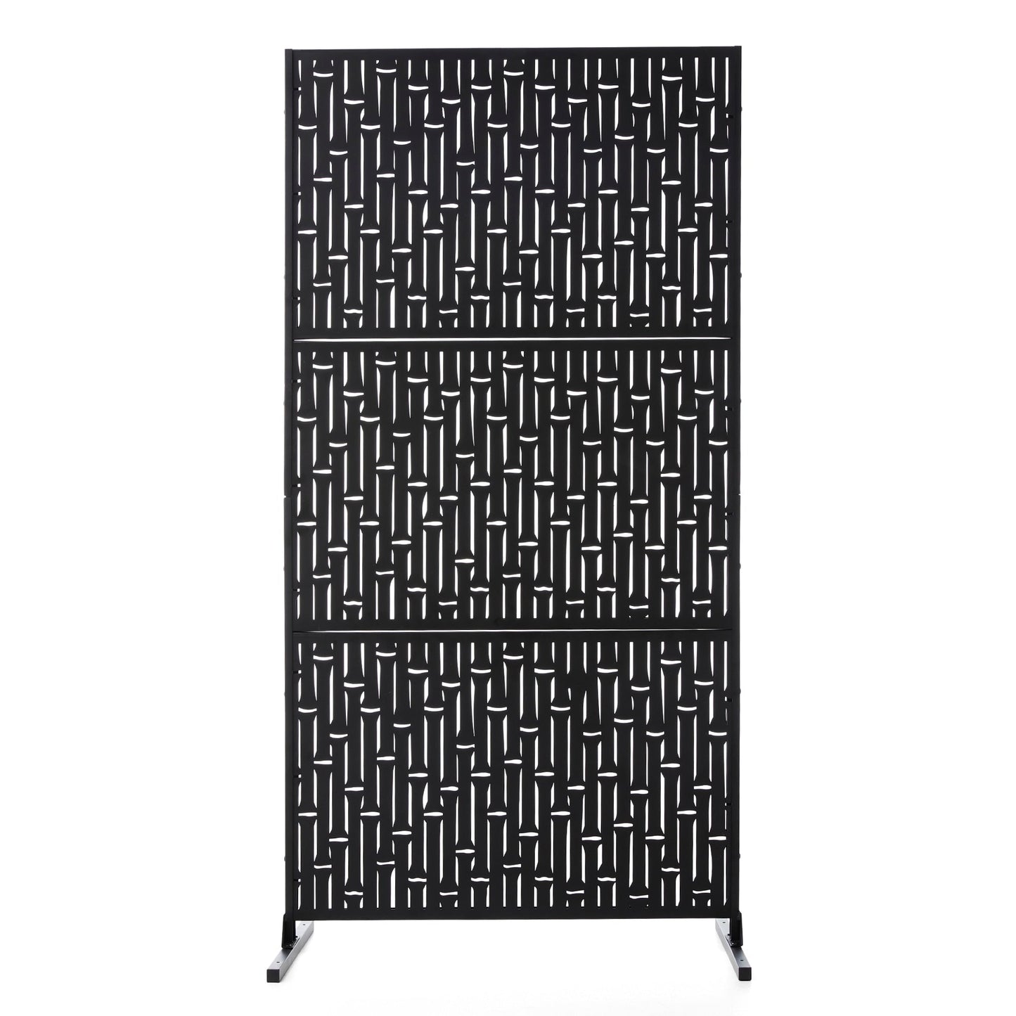 Glitzhome Écran de séparation de pièce, pare-vue à 3 panneaux, motif floral galvanisé, 1,8 m (6 pieds)