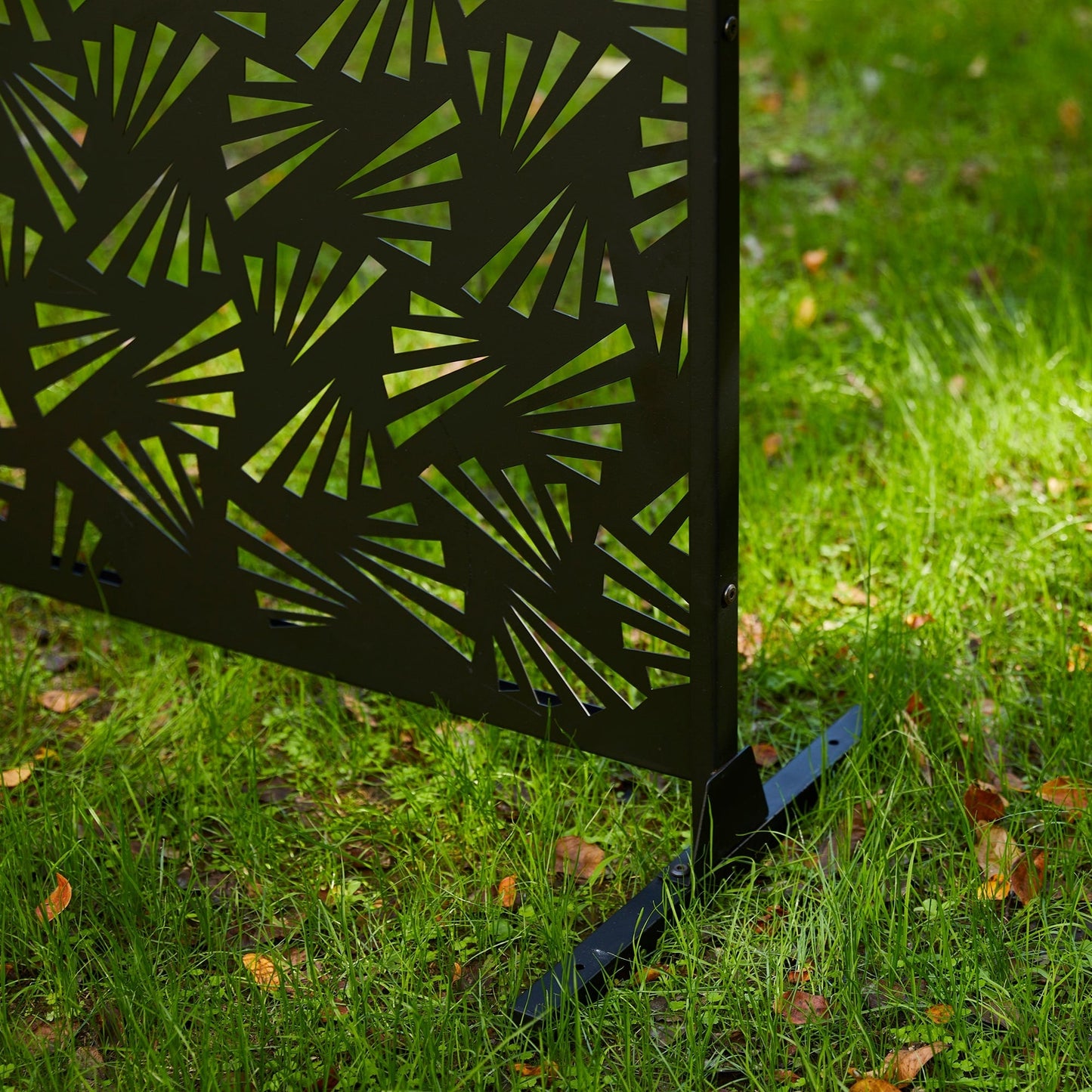 Glitzhome Écran de séparation de pièce, pare-vue à 3 panneaux, motif floral galvanisé, 1,8 m (6 pieds)