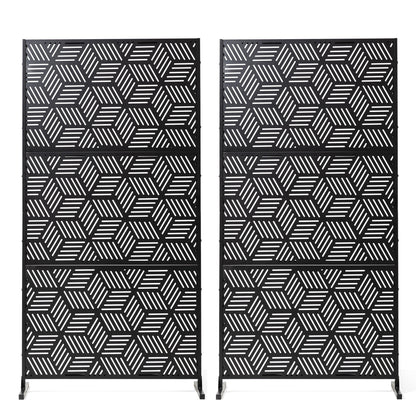 Glitzhome Écran de séparation de pièce, pare-vue à 3 panneaux, motif floral galvanisé, 1,8 m (6 pieds)