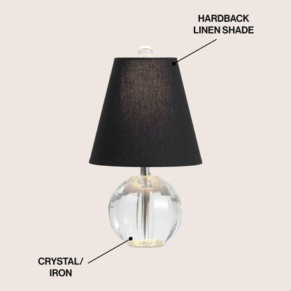 Lampe de table LED Goddard à boule de cristal/métal de 16 pouces, par JONATHAN Y