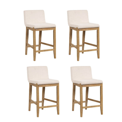 Tabouret de bar moderne Gracie, chaise rembourrée en bouclette et pieds en bois brossé